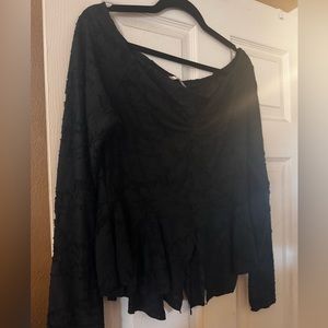 Free people blouse with embossed print